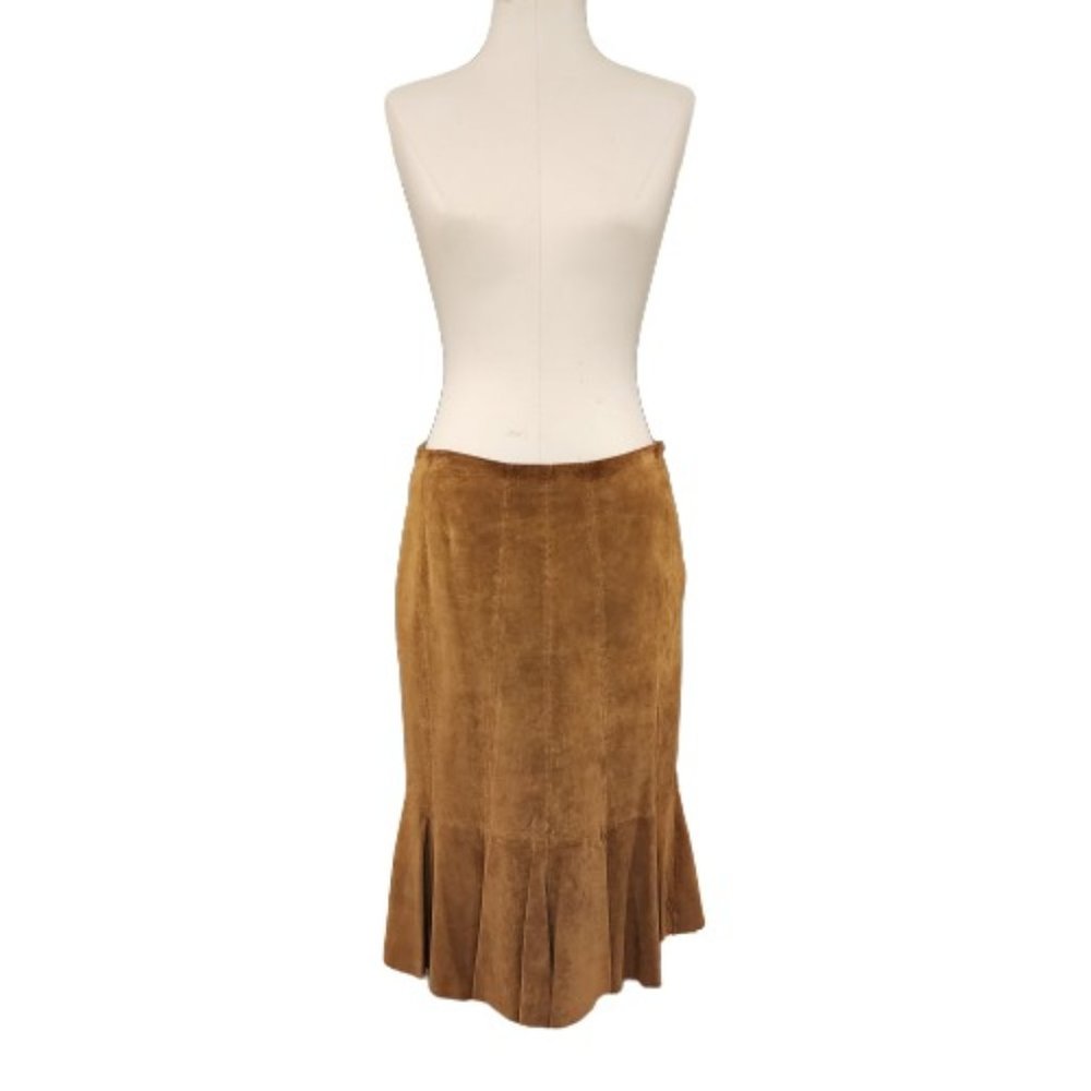 Ideaology Tan Suede Fit and Flare Skirt Size 4